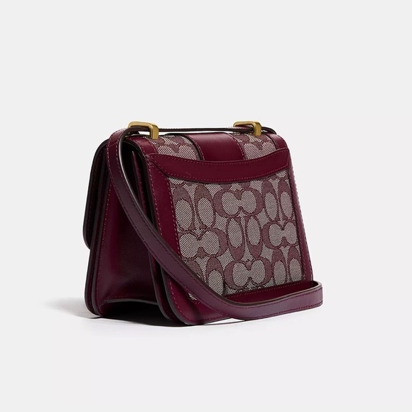 HOLD-NWT Coach Alie Shoulder Bag 18 In Signature Jacquard With Snakeskin Detail main image 8